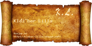 Kléber Lilla névjegykártya